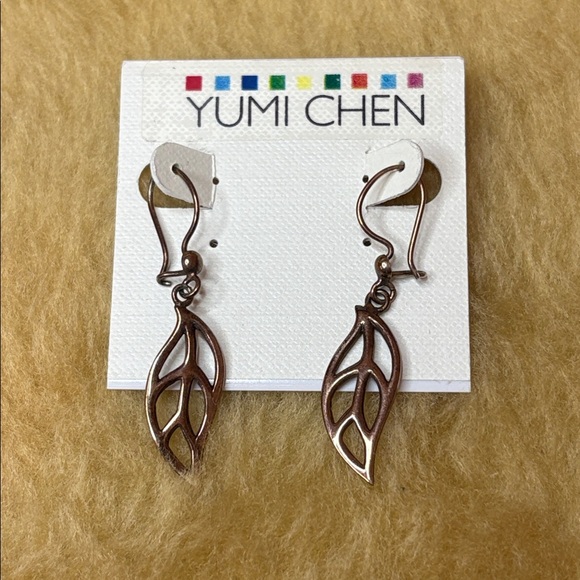 Yumi Chen Jewelry - Yumi Chen Copper Tone Open Leaf Design Earrings